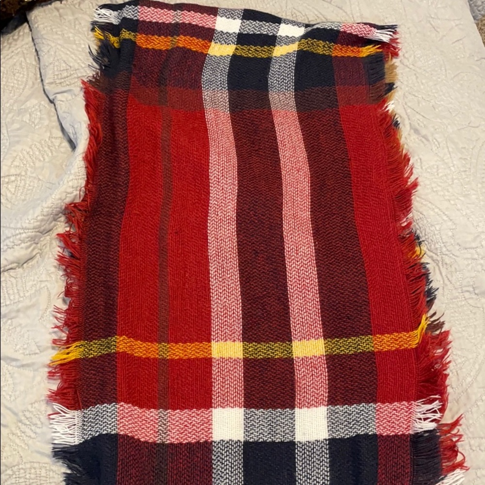 Flannel Pattern Knit Blanket Scarf